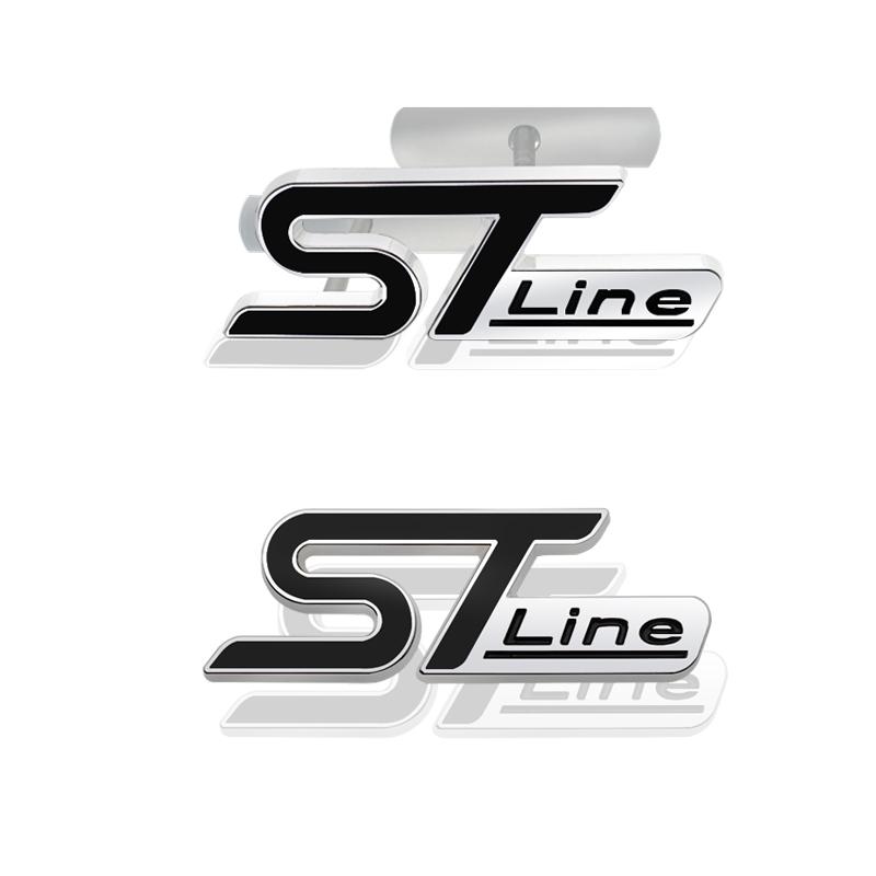 3D ST LINE Grille Emblem METAL Rear Trunk Car Badge sticker For Ford Focus x 2 3 FIESTA Kuga ESCAPE Vignale Mondeo EcoBoost