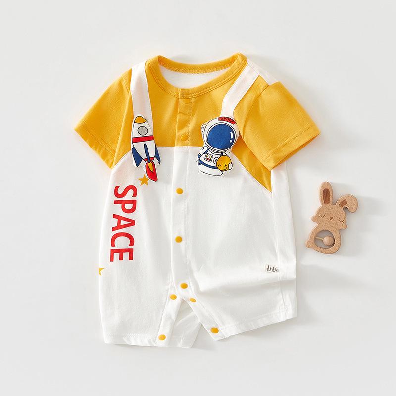 Summer Baby Cotton Short-Sleeve Romper Pajamas