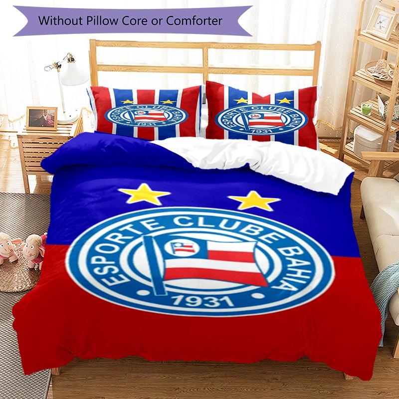 Esporte Clube Bahia Sports Club Emblem Printed Pattern Duvet Cover Set – includes 1 duvet cover and 2 matching pillowcases Bedroom Christmas gifts