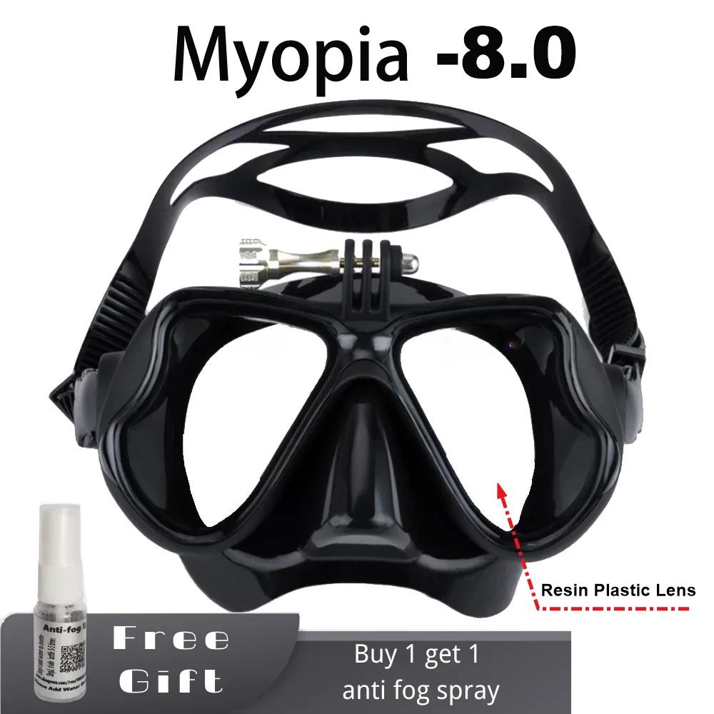 Myopie-Tauchmaskenhalter für GoPro-Brillen, Silikonbrillen, gehärtete Brillengläser mit Antibeschlag-Spray