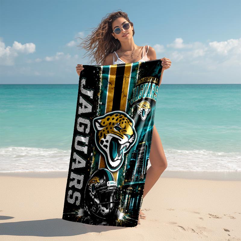 Proof Beach Towel with Jacksonville Jaguars Logo Pattern - Soft,absorbent,quick-drying,machine Washable - Perfect for Swimming,camping,bathing