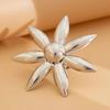 SHIXIN Vintage Creative Silver Color Large Flower Open Ring for Women Punk Imitation Pearl Party Adjustable Ring Finger Jewelry