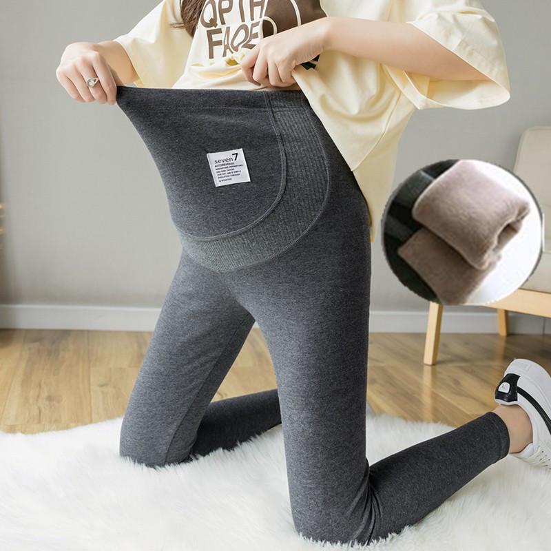 In-Stock Maternity Leggings: Soft, Warm Cotton, Plus Velvet, Elastic Fit for Spring, Autumn & Winter