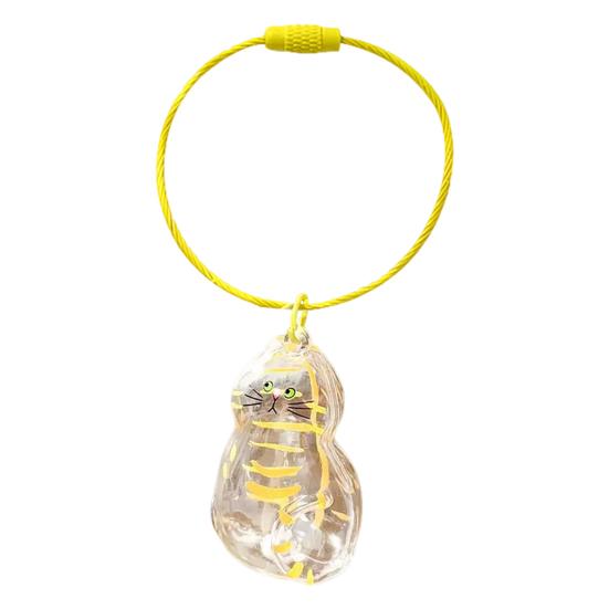 1/6Pcs Cat Style Memorial Keychain Pendant Transparent Cat Hair Storage Bottle Key Chain Pet Memorial Accessories