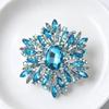 Multicolor Rhinestone Flower Brooch Shiny Crystals Gold Plated Frame For Wedding Party Formal Outfit Accessories