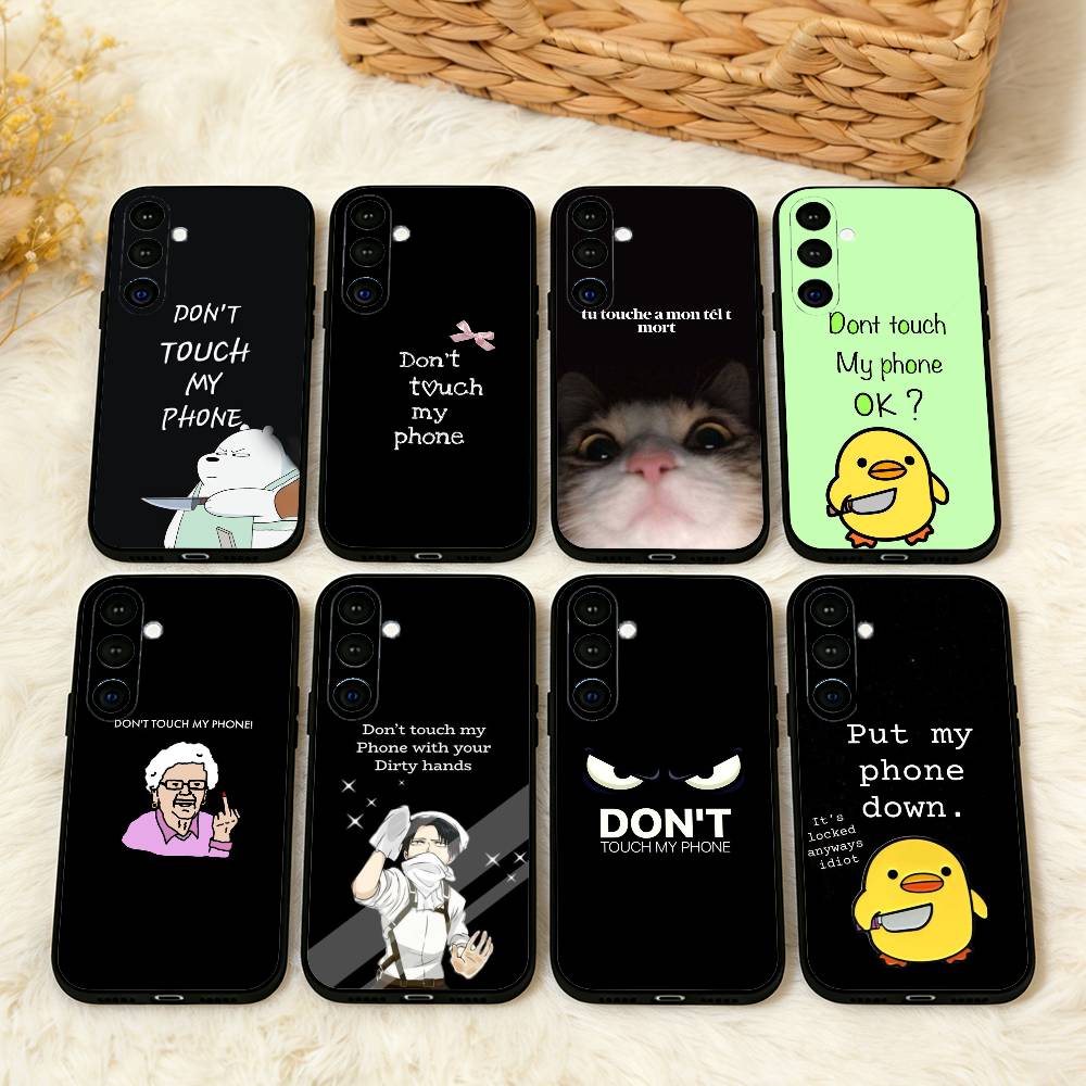 D-Dont T-Touch My Phone Case For Samsung A73,72,71,A52,51,40,41,A22,A32,31,A13, Soft Black Shell
