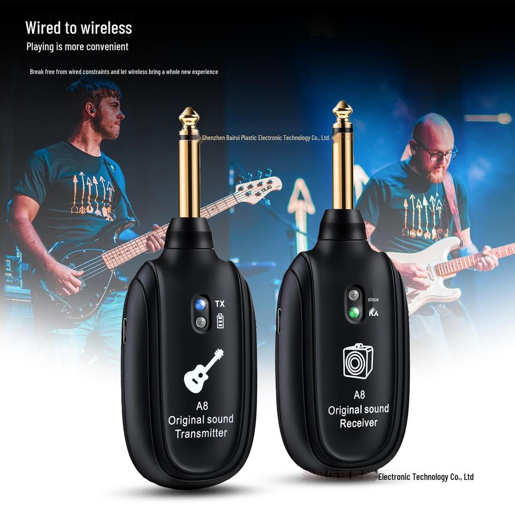 Electric Guitar Wireless Transceiver System - One-to-One or One-to-Two Transmission