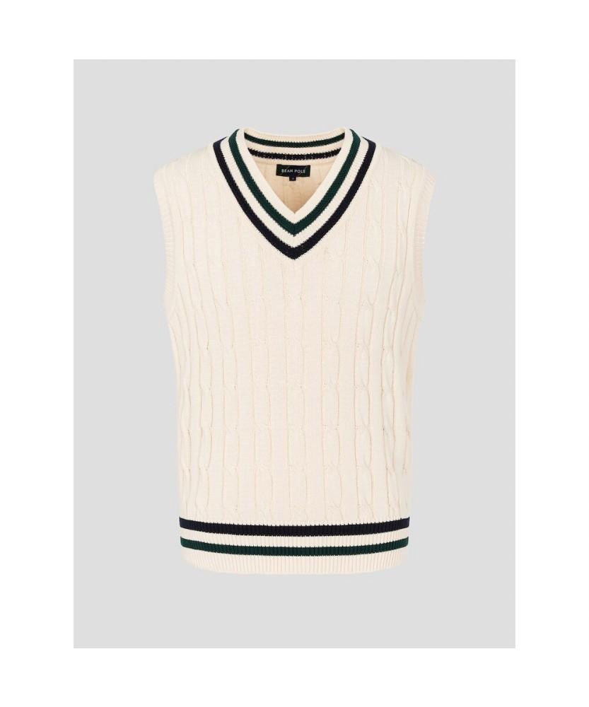 Beanpole Men Cable Tilden Vest Ivory