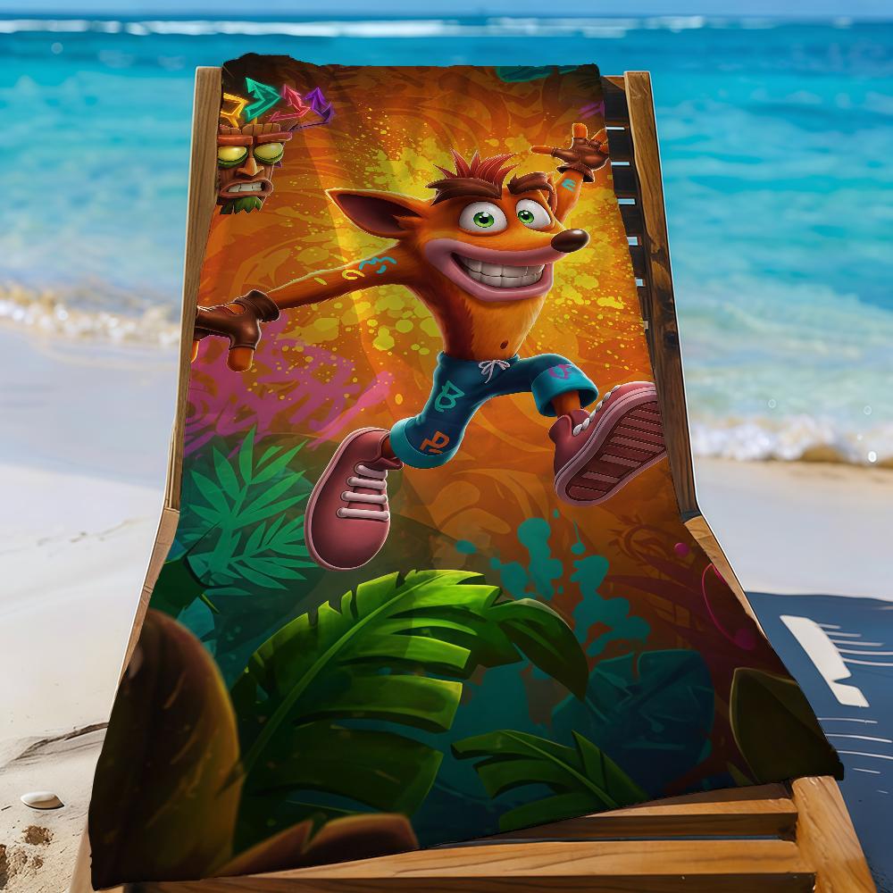 Game C-CrashS B-bandicoot-S Towel Sports Quick Dry Travel Camping Gear Sandproof Soft Light Large Beach Towel