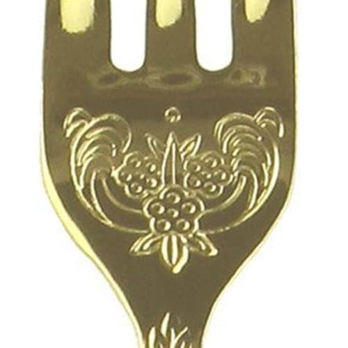 Nagao Antique Coffee Spoon/Fork, Gold, Set of 2, Made in Japan