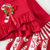 Christmas Kids Girls 2 Piece Outfit Spring Autumn Ruffle Flared Pants Fashion Set Striped Polka Dot For Baby Girl Holiday Valentine's Performance