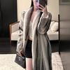Women's Slimming Long Mink Fur Coat - Whole Velvet Warm Cross Mink