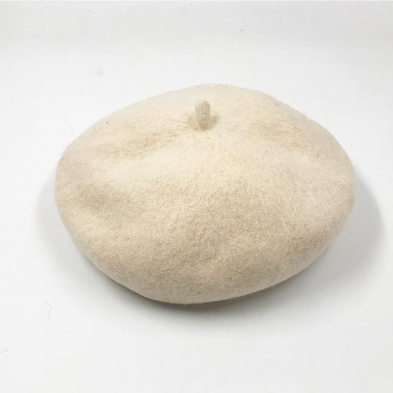 Autumn and winter versatile wool hat beret women's pumpkin hat retro woolen painter hat bud hat tide