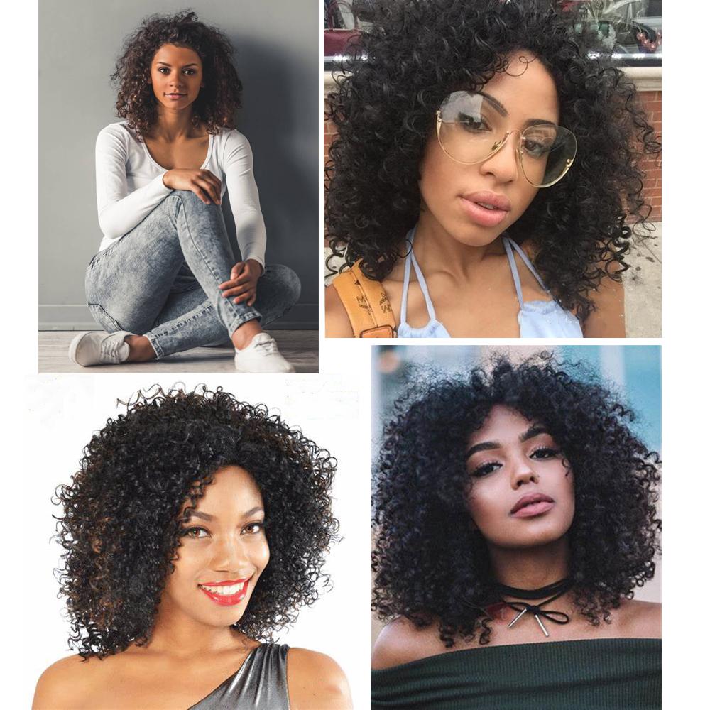 Africans Short Curly Hair  Synthetic Wig Explosive Wig High Quality High Temperature Fiber Material