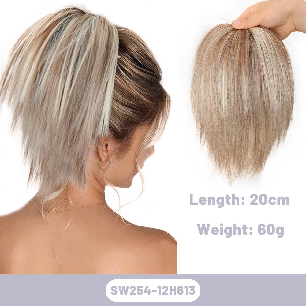 Synthetic Messy Bun Straight Scrunchy Hair Bands Bun Chignon Elastic Messy Scrunchie Wrap For Ponytail Extensions For Women