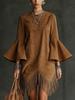 Trendy Women's Vintage Ruffled Flared Sleeve Loose Fashion Dress for Women