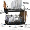 COYI Dish Drainer, 2-Tier, Stainless Steel, Rust-Proof, Automatic Drainage, Dish Drying, Dish Rack, Large Plate, Pot Lid Stand, Chopstick Holder, Cutt