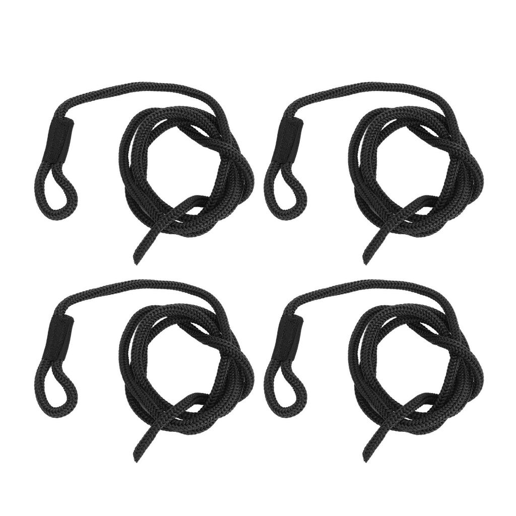 4PCS Dock Line 1.5m Long High Strength Polyester Wear Resistance Boat Bumper Ropes for Marine Black
