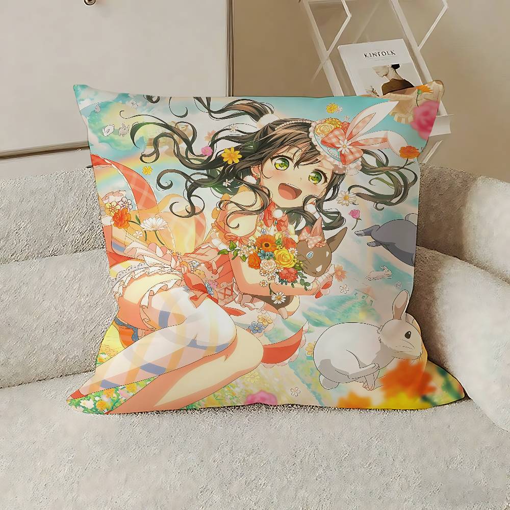BanG Dream Anime Pillow Case Throw Pillow Cover Nordic Vintage Style Cushion Covers Home Living Room Sofa Couch Seat