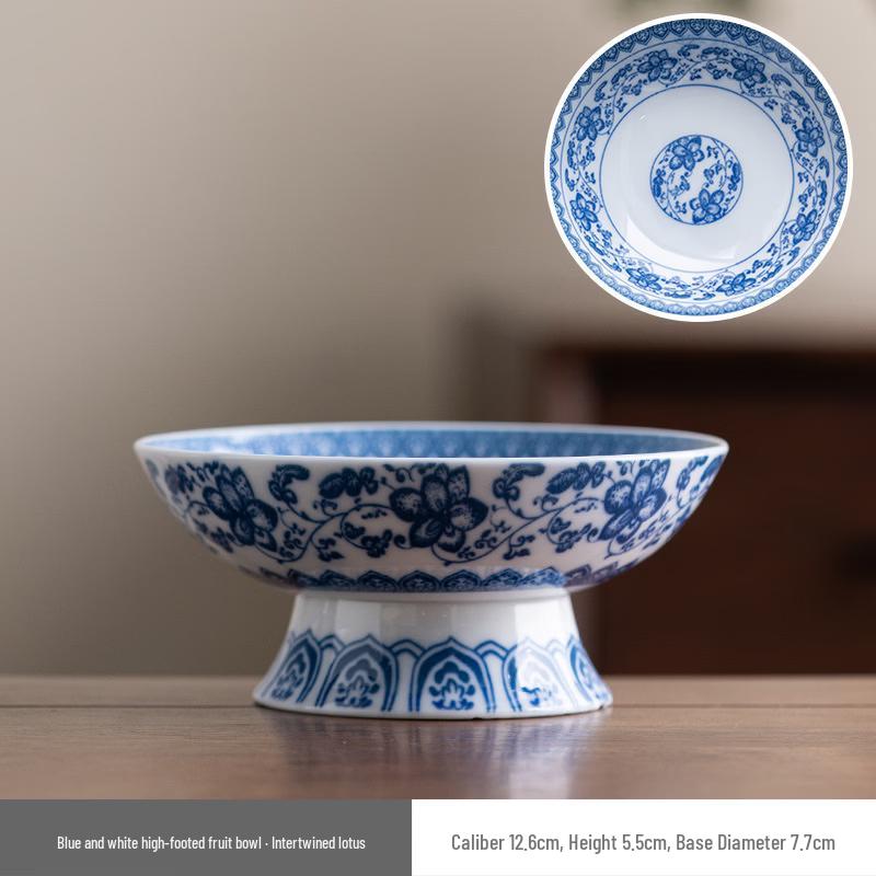 Chaxun Vintage Blue and White Porcelain Fruit Plate