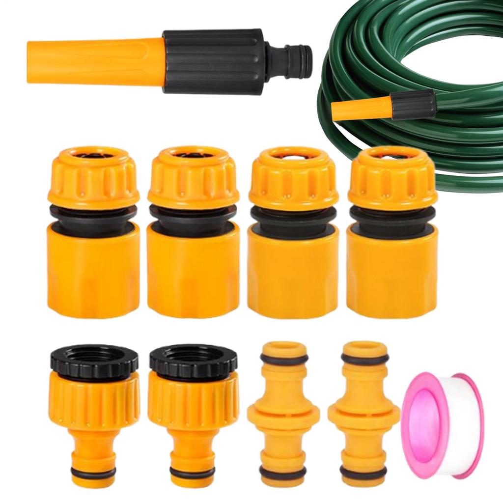 10pcs Hose Quick Connectors Set 1/4 Inch Faucet Adapter for Garden Irrigation Threaded Water Tap Connector Tool