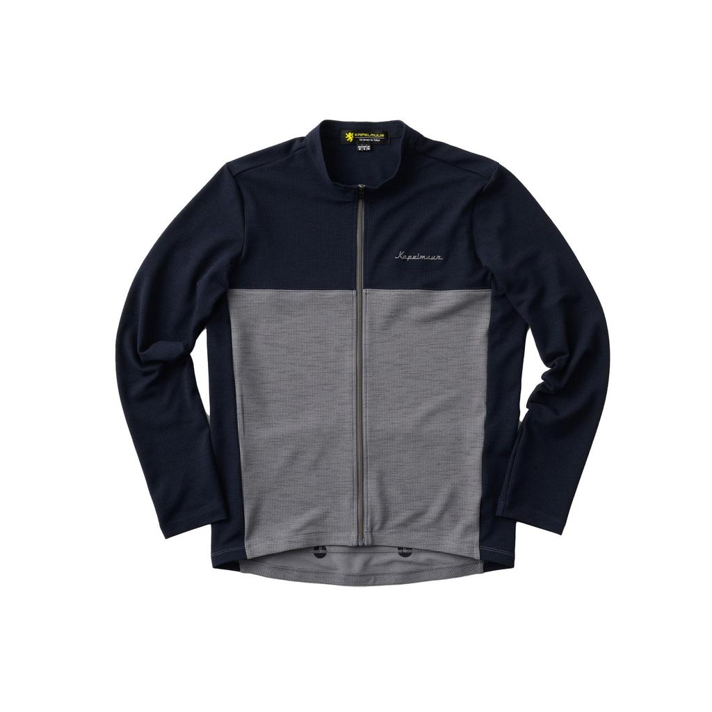 Kapelmuur Cycling Long Sleeve Size L Jersey, Linen-Style Combination, Navy,