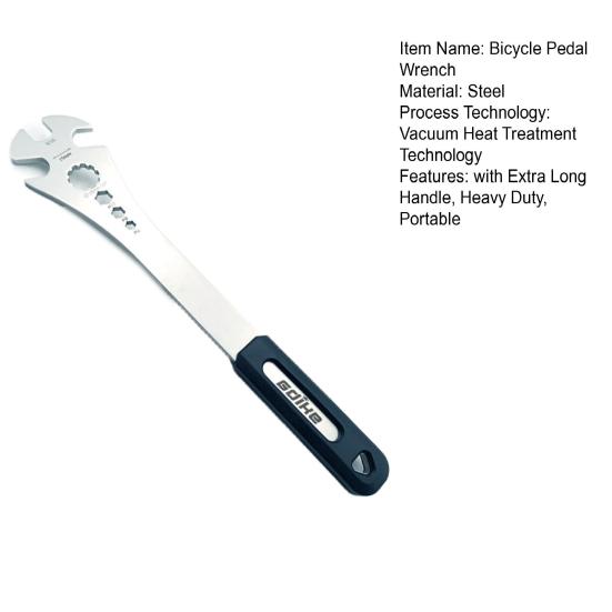 Bicycle Pedal Wrench Heavy Duty with Extra Long Handle Bicycle Pedal Disassembly Assembly Tool Mountain Road Bike Pedal Spanner for All Bike Types