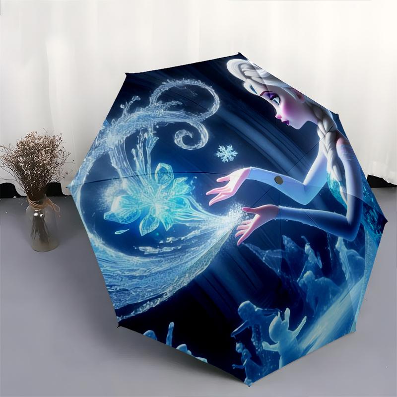 Elsa, Frozen Automatic Opening and Closing Umbrella, Compact Travel Umbrella, Lightweight and Portable, Suitable for Beach Commuting Busines