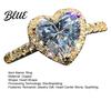 Rhinestone Band Ring Cubic Zirconia Heart Rhinestones Women Sparkling Elegant