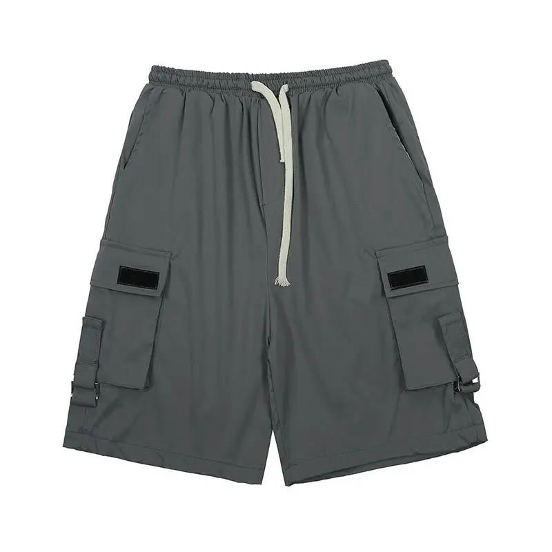 Overalls Shorts Summer Straight Tube Outer Wear Korean Version Loose Breathable Ruffian Handsome High Street Style Five-point Pants