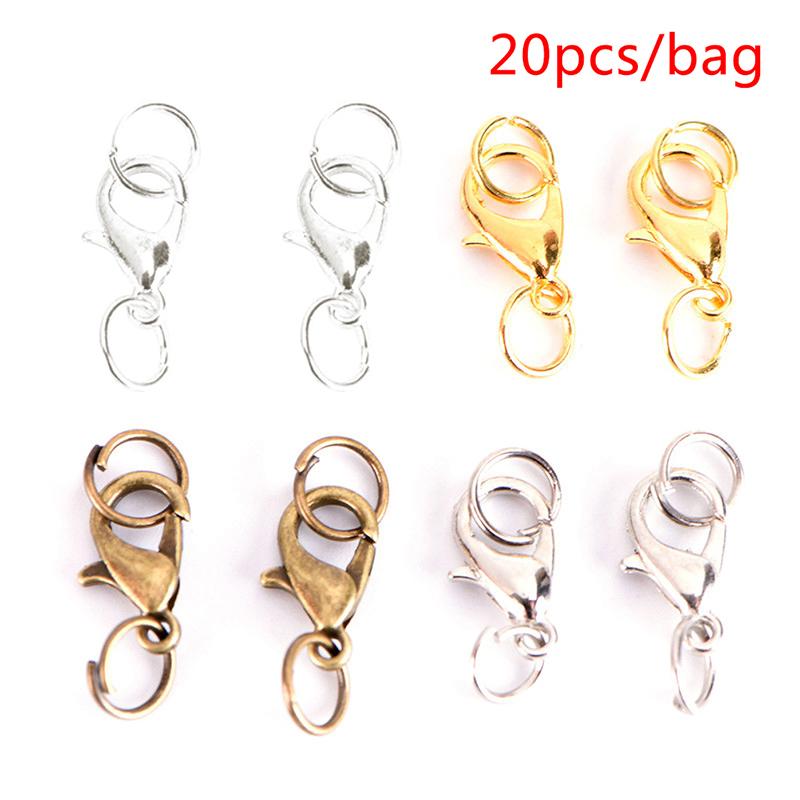 20Pcs Boho Style Lobster Claw Clasp Jump Ringsnecklace Snap Chains Connector Set