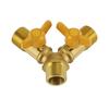 3 Way Shut Off Ball Valve 1/2" Hose Barb 2 Switch Brass Y Shaped Valve