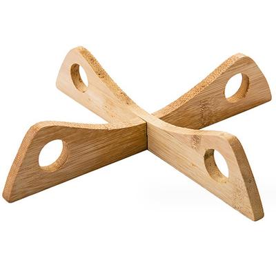 1 Pc Bamboo Cross Pot Bottom Stand Trivet Pot Rack Heat Insulation Anti Scald Cup Dish Holder Draining Rack