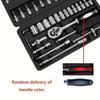 46 Piece/Set of Car Repair Tool Kit 1/4-Inch Socket Set Car Repair Tool Ratchet Torque Wrench Combo Auto Repairing Tool Set