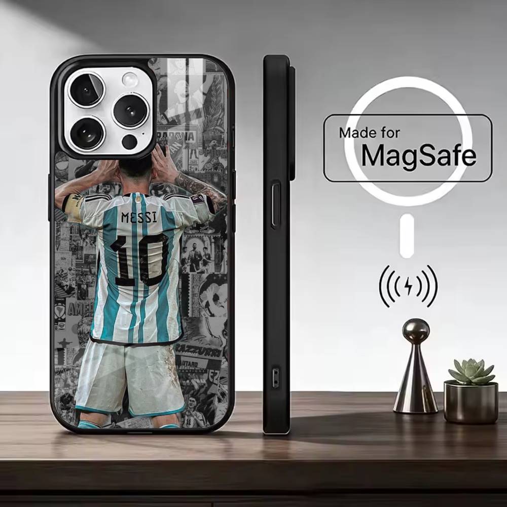 Fußball M-MESSi Coole Handyhülle Für iPhone17,16,15,14,13,12,11 Plus,Pro Magnetisch Für Magsafe Kabelloses Laden