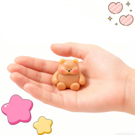 Mini Bear Squeeze Toy Stress Relief Sitting Bear Sensory Toy Slow Rising Cartoon Animal Fidget Toy Home Office Desk Toy