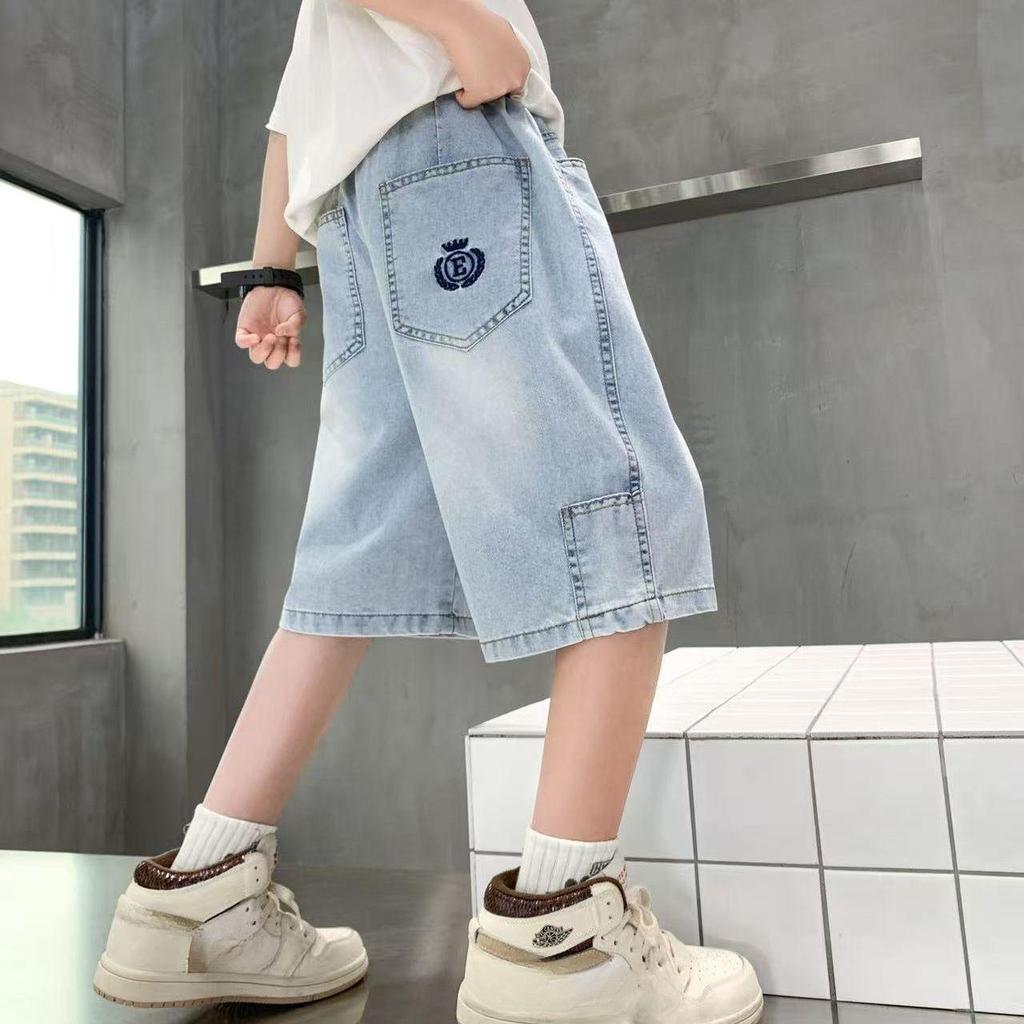 Boys' Summer Pants Children's Cropped Pants Ultra-thin Jeans Soft Denim Pants