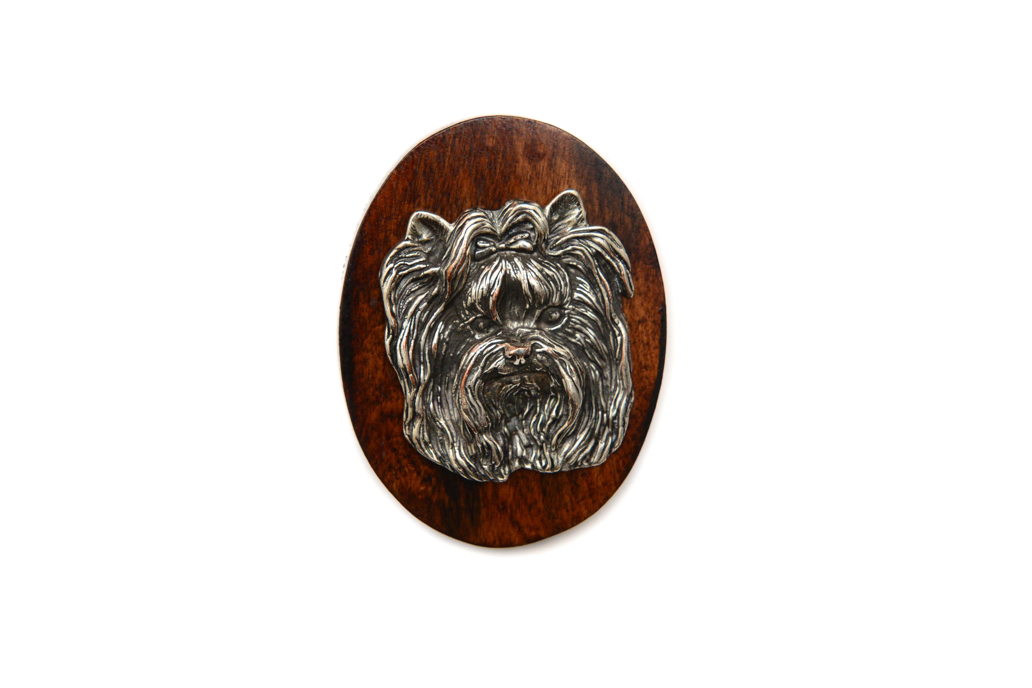 

Yorkshire Terrier, Yorkie I - Dog show brooch, starter number clip, dog pin by Art-Dog коричневий