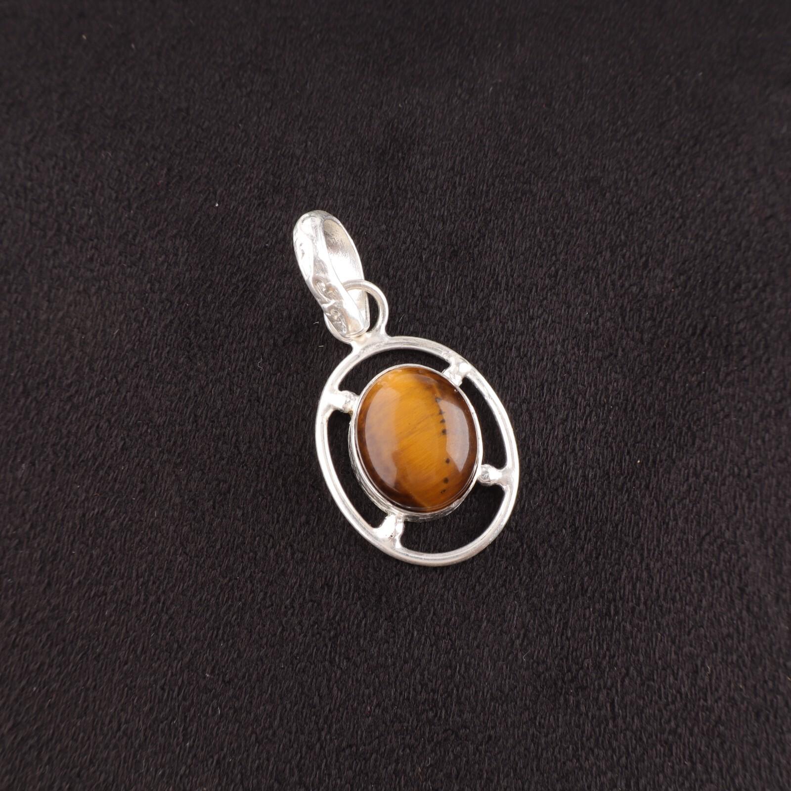 

Oval Yellow Tiger S Eye Gemstone Best Friend Gift New Pendant Jewelry 925 Silver PP-6-51