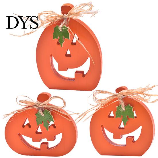Seasonal Festive Room Ornaments Halloween Indoor Wooden Pumpkin Table Sign, Spooky Tabletop Block Rustic Autumn Centerpiece Tiered Tray for