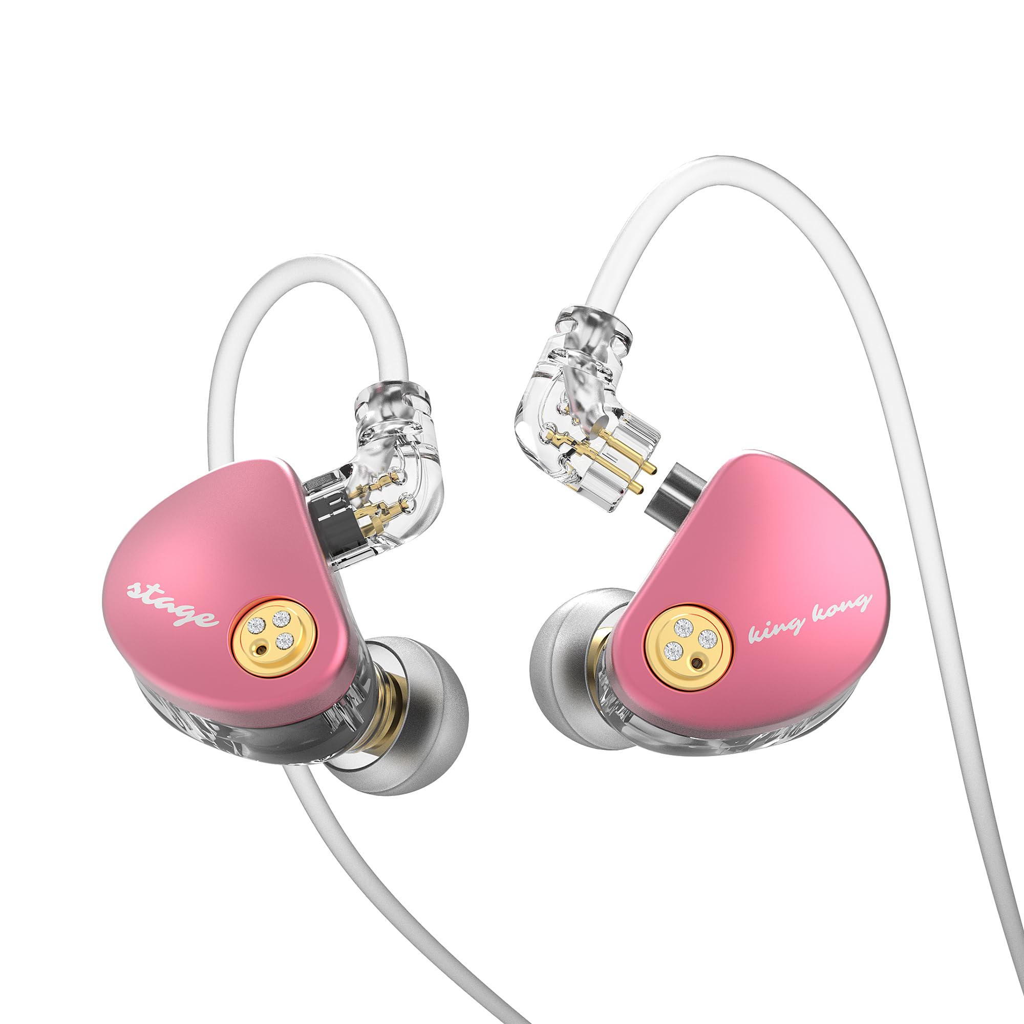 

SUPERTFZ Canal Earphones KING KONG Equipped with Dual Driver Powerful Deep Bass Sound Playback Frequency Band Pink 20-40,000Hz 3.5mm