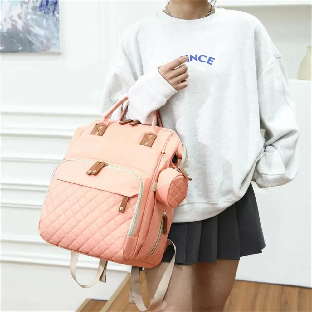 Multifunctional Diaper Bag Backpack for Mom Travel Baby Care Bag with USB Charging