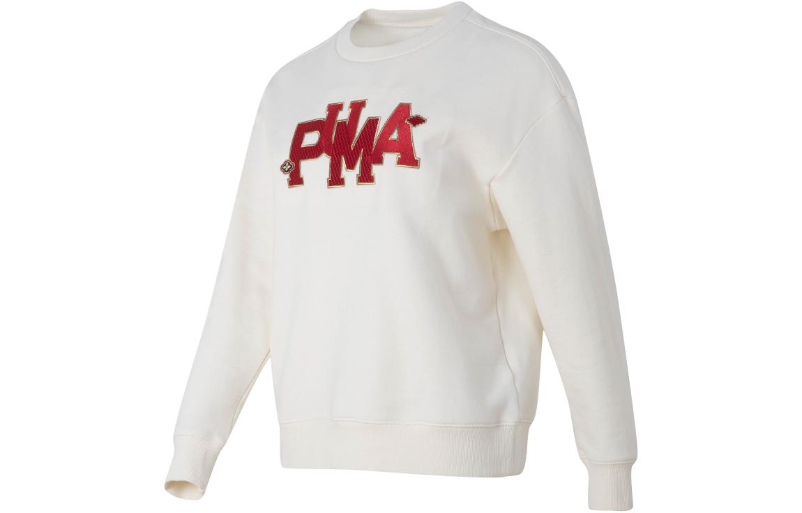 PUMA CNY Sweatshirts Women s White Crew Neck Moderate Regular 625839-65 L
