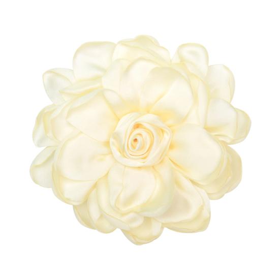 Fabric Flower Satin Rose with Flat Back Handcrafted Blooms Hat Clothes Hair Tie Accessories for DIY Craft Corsage Hairpin Brooch Headband