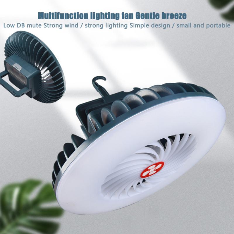 Multi-functional Tent Fan Rechargeable Camping Lamp Portable Usb Charging Fan Light Outdoor