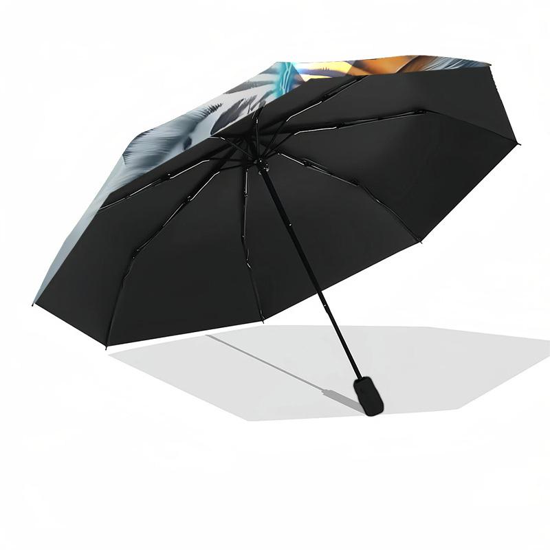 1pc Tiger Face Automatic Open/Close Umbrella, Folding Compact Umbrella with Lightweight Design for Women/Menyy251028188