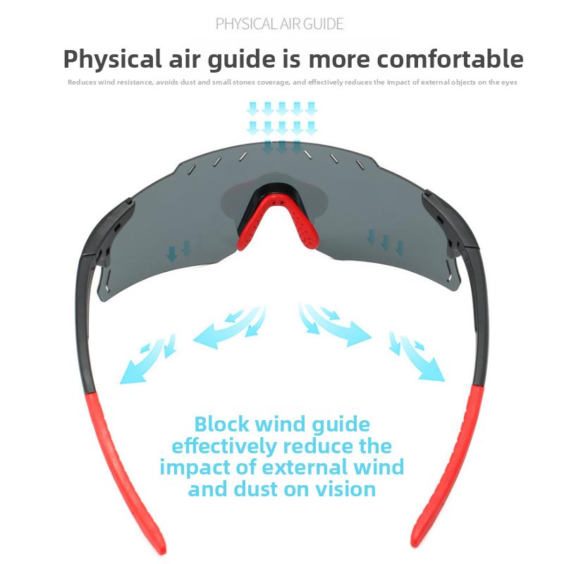 2025 neue Outdoor-Sportsonnenbrille farbwechselnde Radsportsonnenbrille polarisiert ultraleicht winddicht Brille Tide