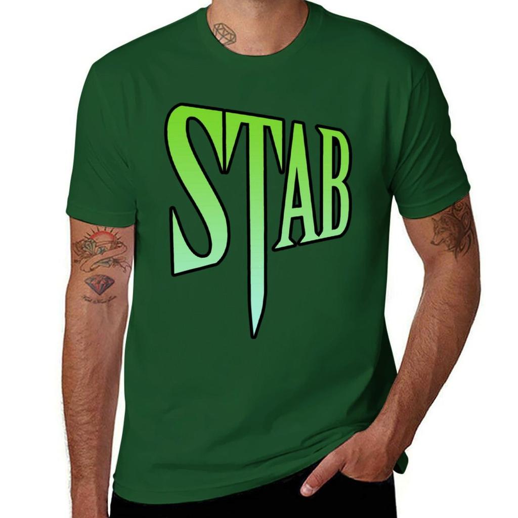 Stab T-Shirt Blacks Summer Tops Hippie Clothes Tops Big and Tall T Shirts for Men