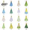 Kristallen Boom Bureauornament Handgeblazen Glas Kerstbeeldje, Mini Tafelbladornamenten Kerstornament, Handgemaakte Bureau Feestdecoratie Decoratief
