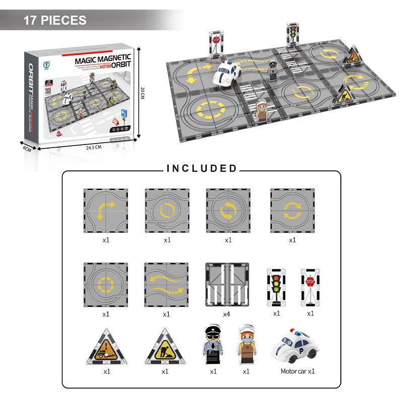 Magnetic Rail City Engineering & Firefighting Building Blocks: Interactive Educational Toy for Kids